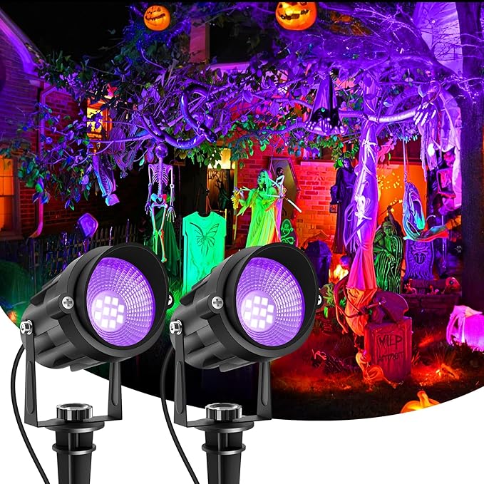 Halloween Outdoor Black Light Spotlight, LED Black Lights Waterproof Landscape by CREPOW