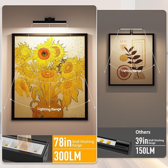 Picture Lights for Wall, Battery Operated Gallery Light 16in for Paintings CCT - Image 2