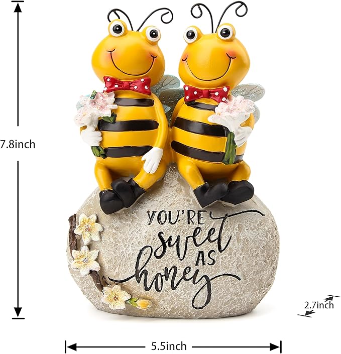 Bee Statue for Garden Decorations Honey Bee Figurine for Outdoor Patio Lawn - Image 2