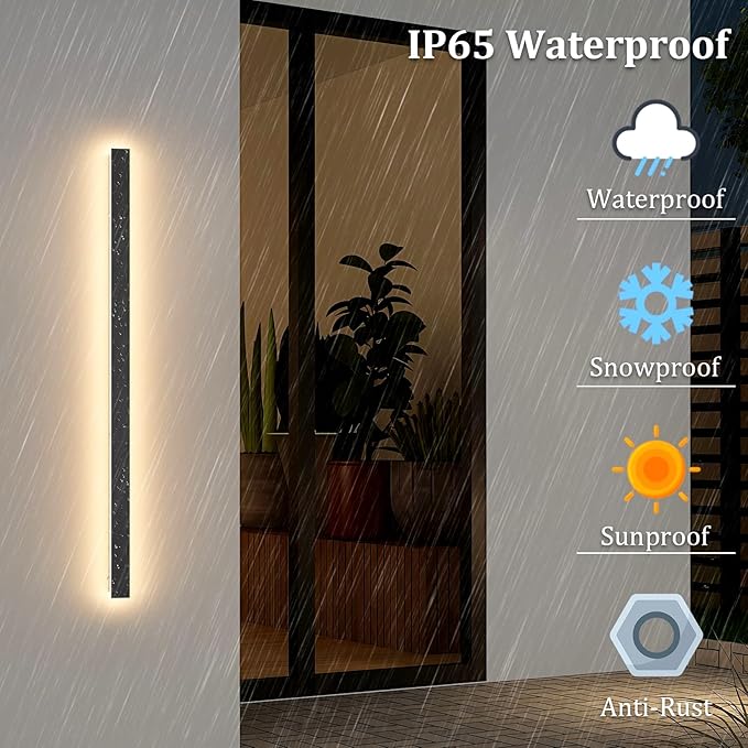 2 Pack 40Inch Long Outdoor LED Wall Lights 3000K Modern Exterior Wall Light - Image 4