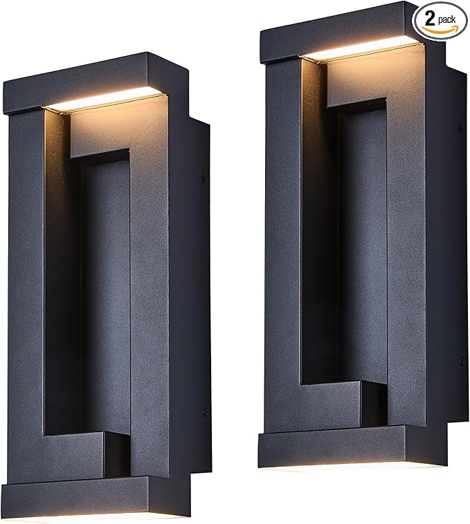 Modern Outdoor Wall Light, Integrated LED 24W 2200LM 3000K, Porch & Patio Lights by TarentlightOutdoorLighting