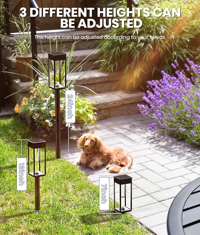 8 Pack Bright Solar Pathway Lights Outdoor, IP65 Waterproof Auto On/Off Solar - Image 6