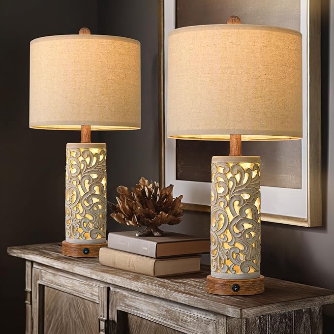 OYEARS 22'' Table Lamp Set of 2 - Image 8