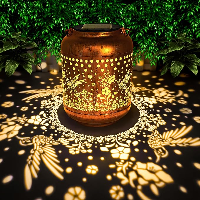 Gifts for Women Mom Grandma, Hummingbird Solar Lanterns Outdoor Waterproof by ANYTALK