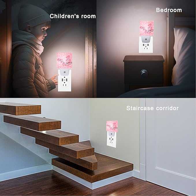 Cherry Blossoms Night Light, Spring Flower Night Lights Plug into Wall - Image 5