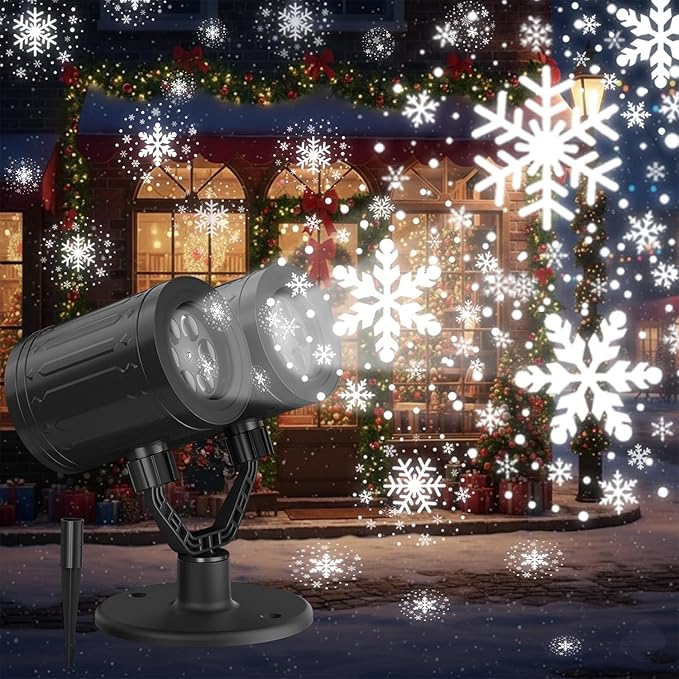 Christmas Projector Lights Outdoor, Snowflake Lights Night, Christmas Dynamic by ROVMIMENT