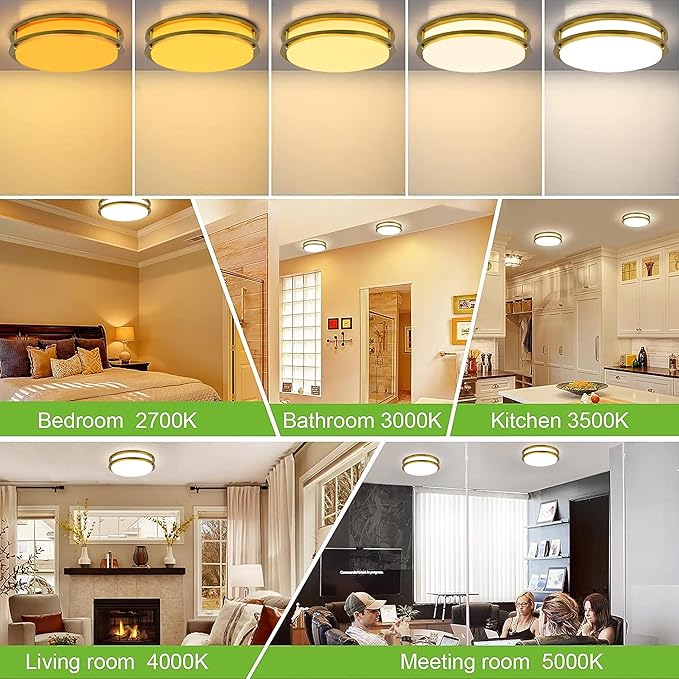hykolity 13 inch Flush Mount LED Ceiling Light Fixture, - Image 5