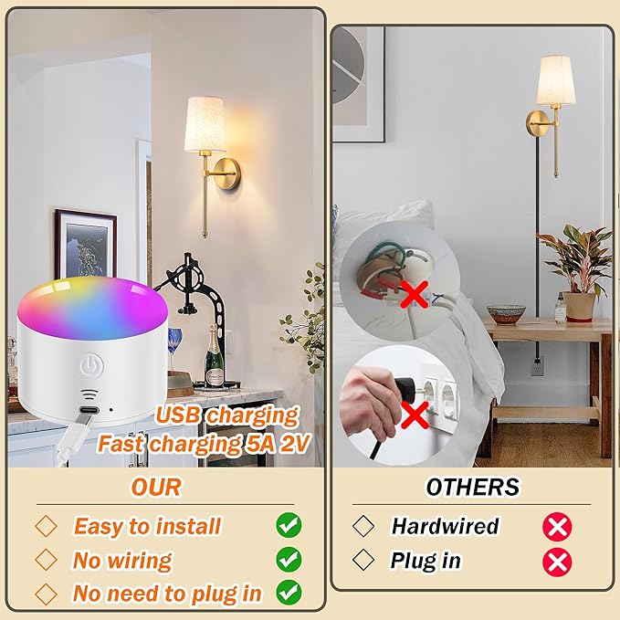 Battery Operated Wall Sconce Set Of Two - Image 6