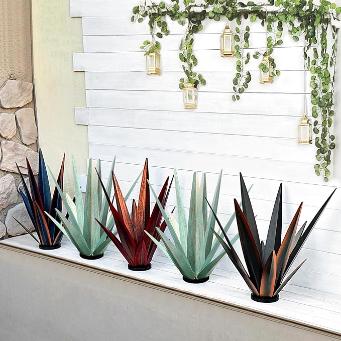 Large Tequila Rustic Sculpture, Rustic Metal Agave Plants - Image 7