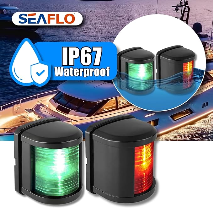 SEAFLO 11 Series Regular Sized LED Green Starboard & Red Port Navigation Light - Image 6