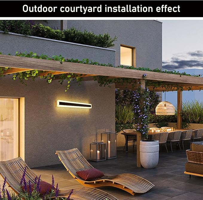 2Pack 23.6inch Long Outdoor Modern LED Wall Light, 18W Waterproof IP65 Warm - Image 7