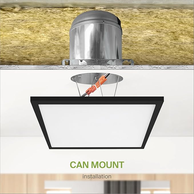 ASD LED 12" Square Flush Mount Ceiling Light Fixture, Low Profile Surface - Image 8