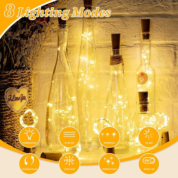 4 Pack Cuttable Fairy Lights Battery Operated, Waterproof 20FT 60LED Twinkle - Image 2
