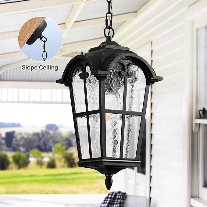 VIANIS 18.7'' Large Outdoor Pendant Lights, Aluminum Outside Ceiling Lighting - Image 7
