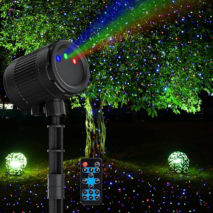 Laser Christmas Projector Lights Outdoor, 3 Color Laser Light Projector by VanSmaGo