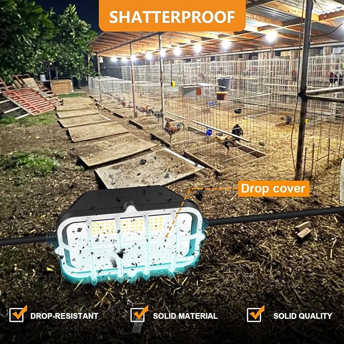 100ft LED Construction String Lights, 150W 15000LM Waterproof IP67 Led String - Image 3