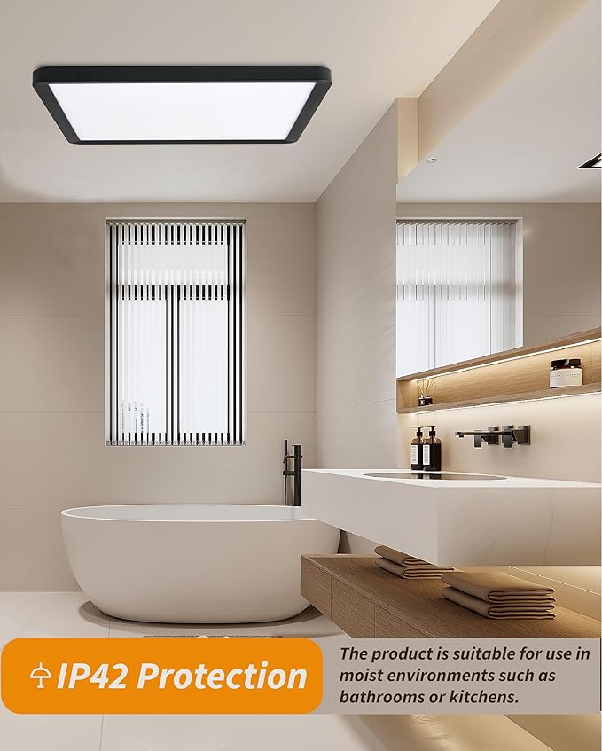 Square Led Flush Mount Ceiling Light, 20 Inch 40w 4520lm led Light 3000k - Image 4