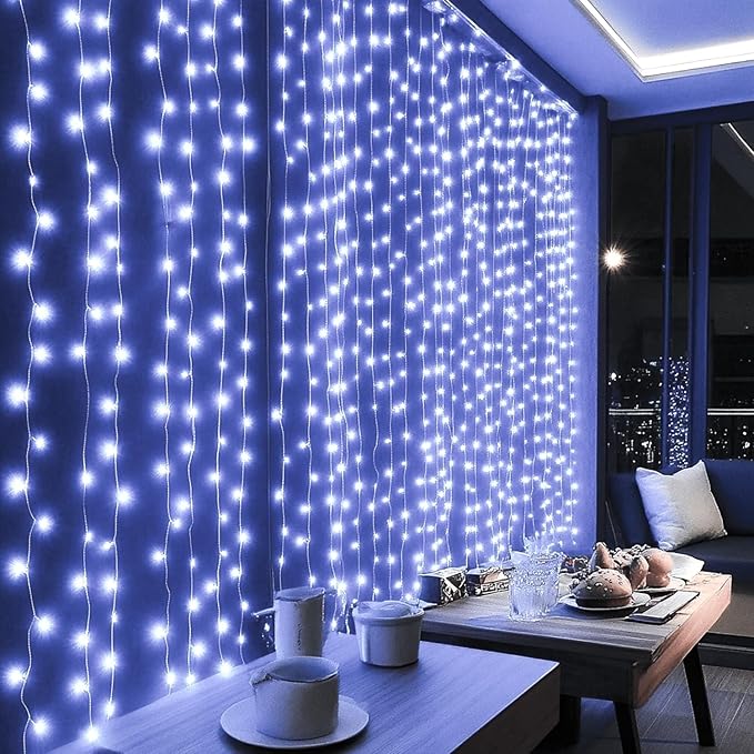 Dazzle Bright 300 LED Curtain String Lights, Christmas Fairy Lights - Image 4