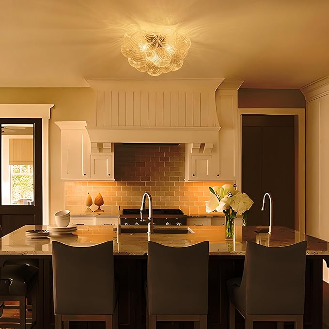 GoYeel Modern Chandelier Close to Ceiling Light Fixture 3 Light Contemporary - Image 4