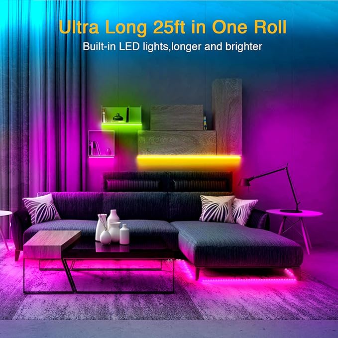 VOLIVO LED Strip Lights 25 FT, App Controlled Bluetooth Led Light Strips Sync - Image 2