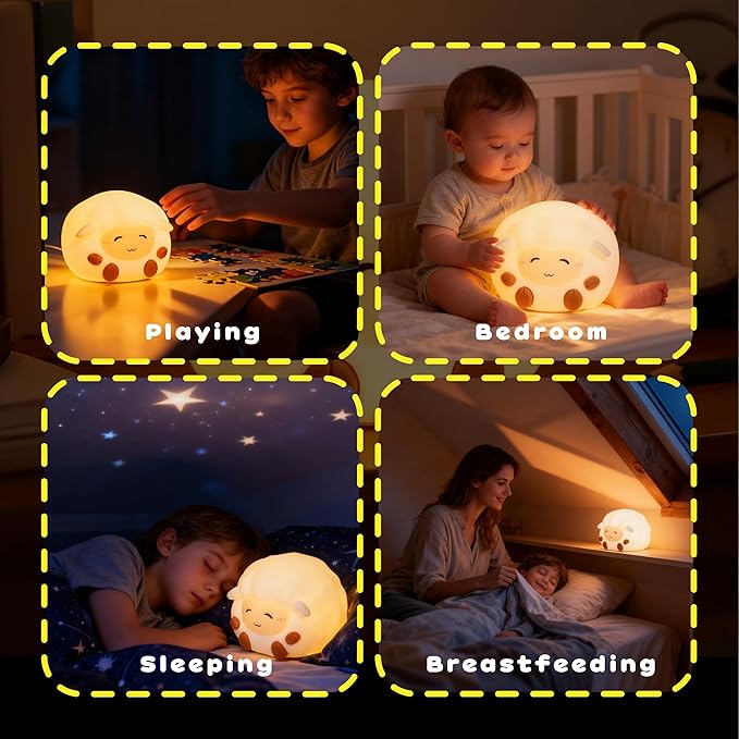 Rechargeable Sheep Night Light, Touch-Controlled Silicone Lamp, Anime Lamp - Image 7