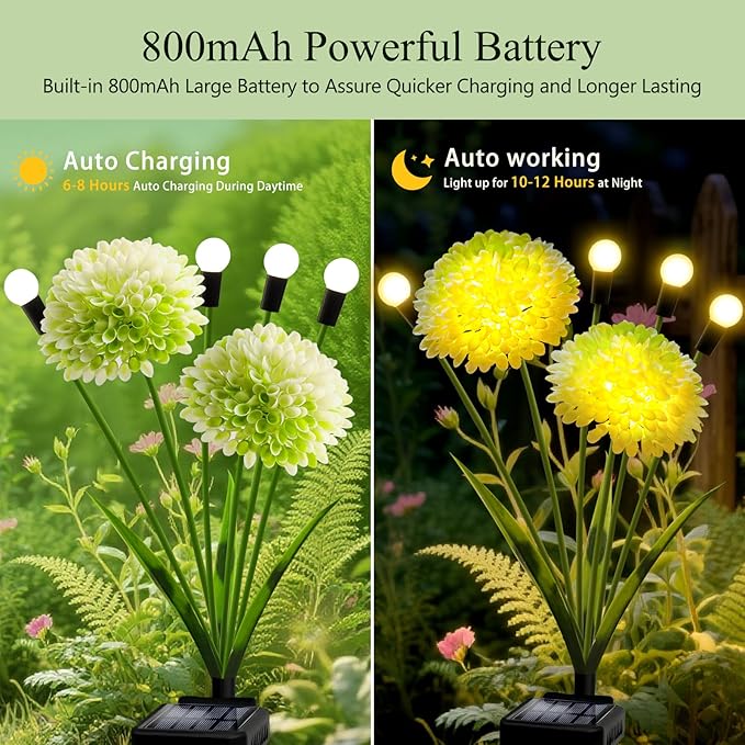 Solar Lights Outdoor Waterproof, 8 Pack Solar Firefly Swaying Lights - Image 4