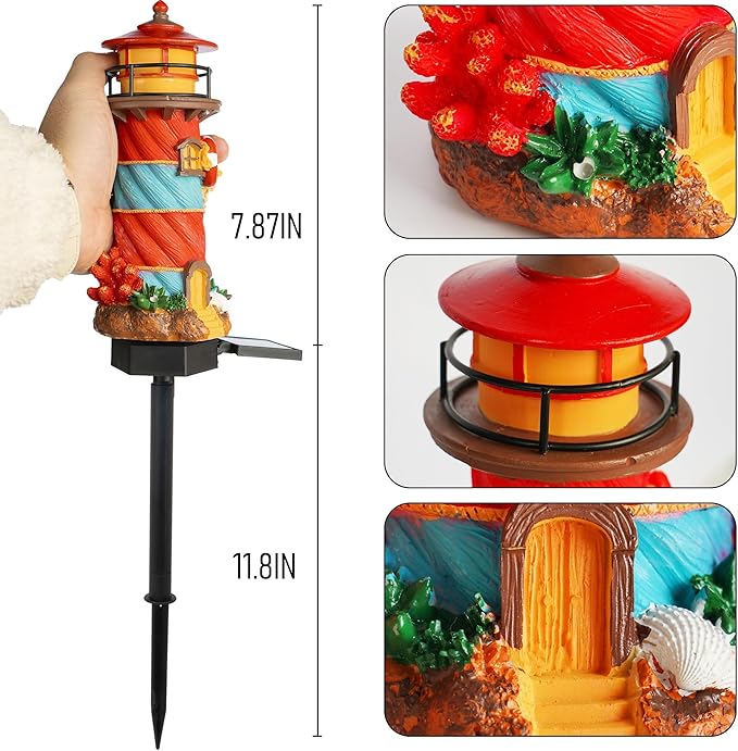 Dazzle Bright Miniature Lighthouse Pathway Decorative Lights, Solar Lights - Image 3