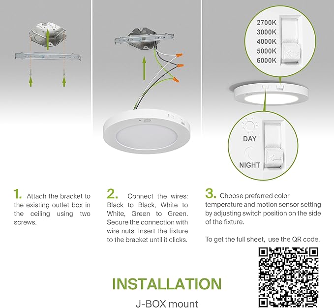ASD LED 9" Round Flush Mount Ceiling Light Fixture, Low Profile Surface - Image 9