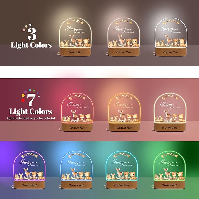 Personalized Baby Gifts for Kids Boys Girls, Custom Name LED Acrylic Plaque - Image 8
