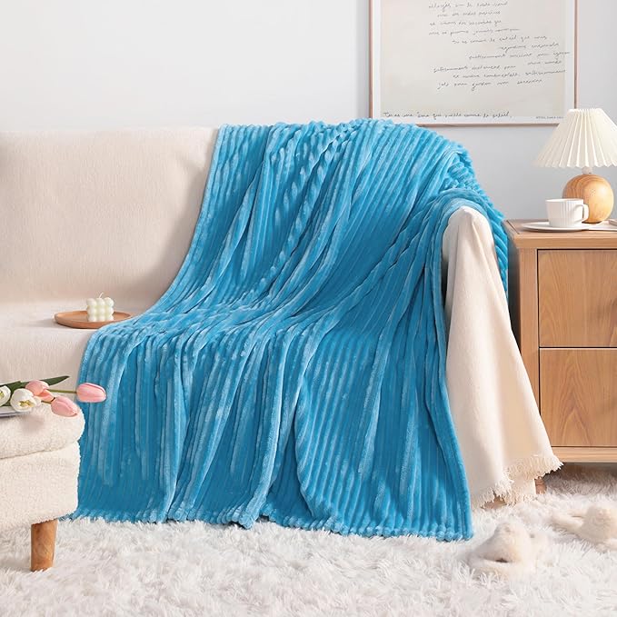 NTBAY Plush Flannel Twin Bed Blanket, 60X80 Inches Soft and Warm Lightweight - Image 2