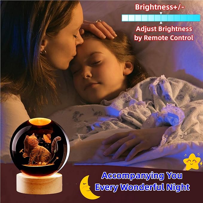 Large Cat Crystal Ball Night Light - Image 3
