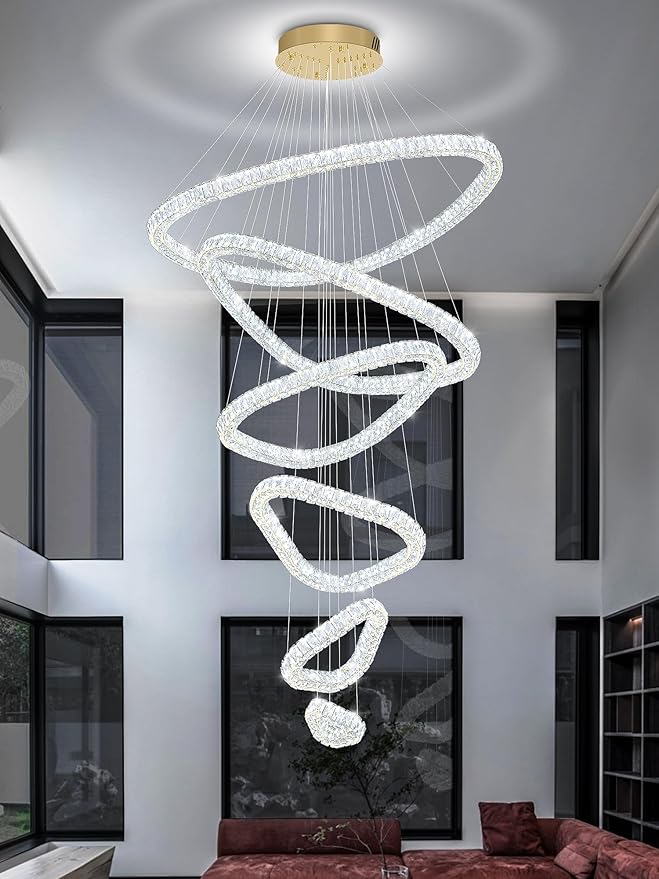 Flashing God Modern 6 Ring Crystal Chandeliers - Image 8
