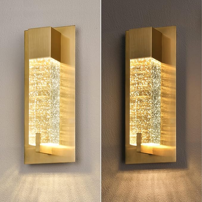 WOSHITU LED Wall Sconce Light: 11 Inch Gold Modern Sconces Wall Lighting 3000K - Image 8