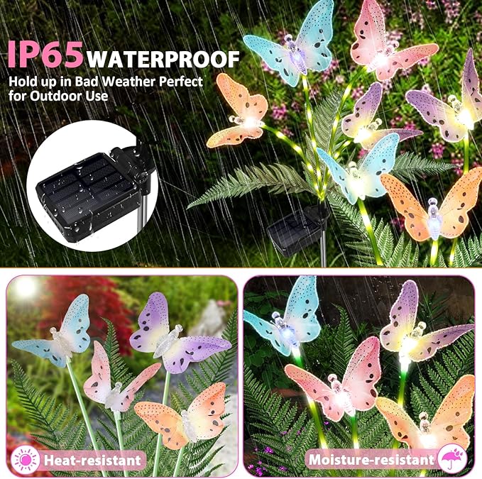 Solar Garden Lights 4 Pack Waterproof Decorative Solar Lights Outdoor - Image 4