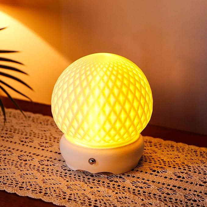 JHY DESIGN Ceramic Spherical Decorative lamp 6" H Rechargeable Table Lamp by JHYDESIGN