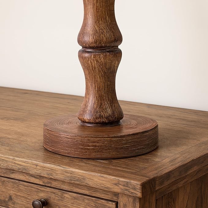 BOBOMOMO 20.5" Rustic Table Lamps Set of 2, Farmhouse Nightstand Lamp - Image 4