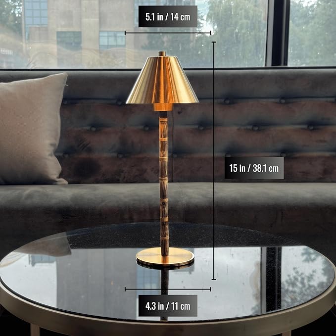 Bamboo Cordless LED Table Lamp – Rechargeable 24-Hour Battery, Dimmable Warm - Image 5