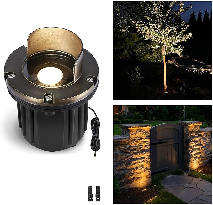 Gardenreet Brass Well Light - 12V Outdoor Waterproof LED In-Ground Landscape by Gardenreet