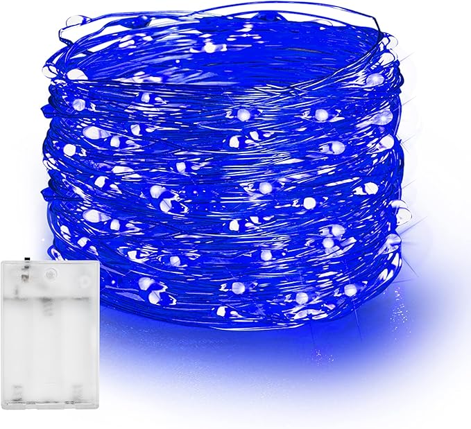 Dazzle Bright Fairy Lights Battery Operated, 20 FT 60 LED Silver Wire by DazzleBright