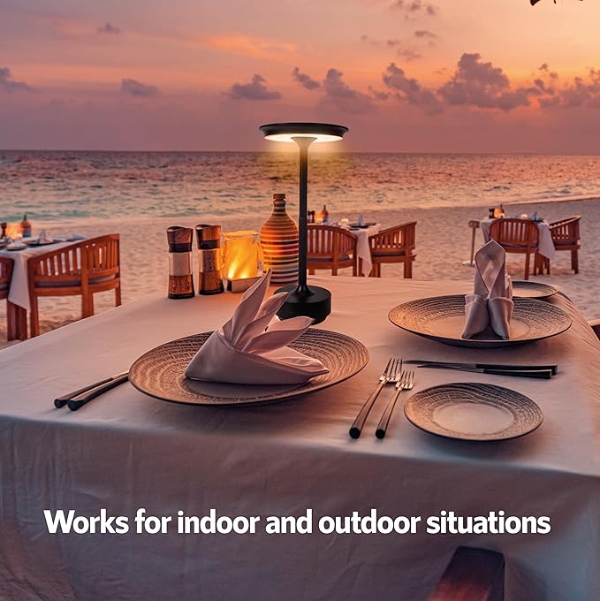 10 Pack - Black Rechargeable Cordless Table Lamps, Portable LED Desk Lamps - Image 6