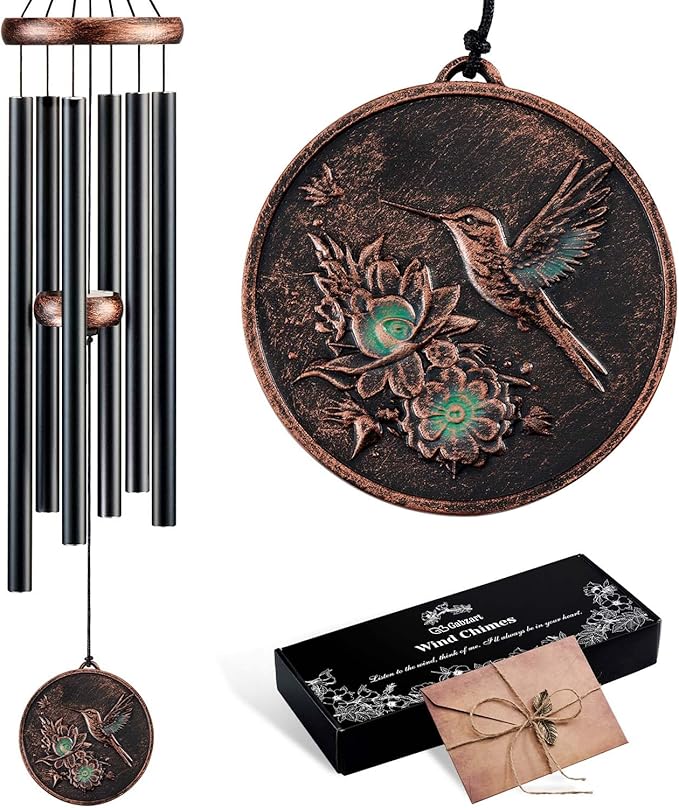 Wind Chimes for Outside, Vintage Hummingbird Deep Tone Wind Chime Outdoor by Gabzart