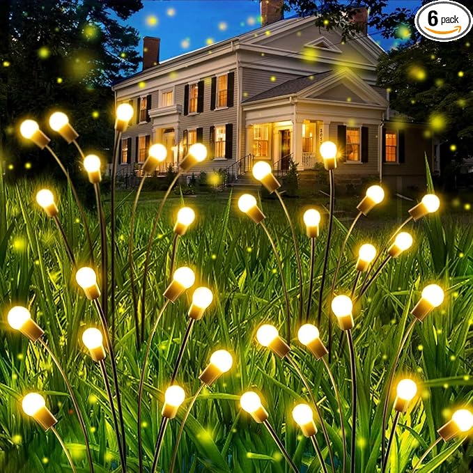OZS 6 Pack Total 48 LED Solar Garden Lights Fairy Outdoor by OZS