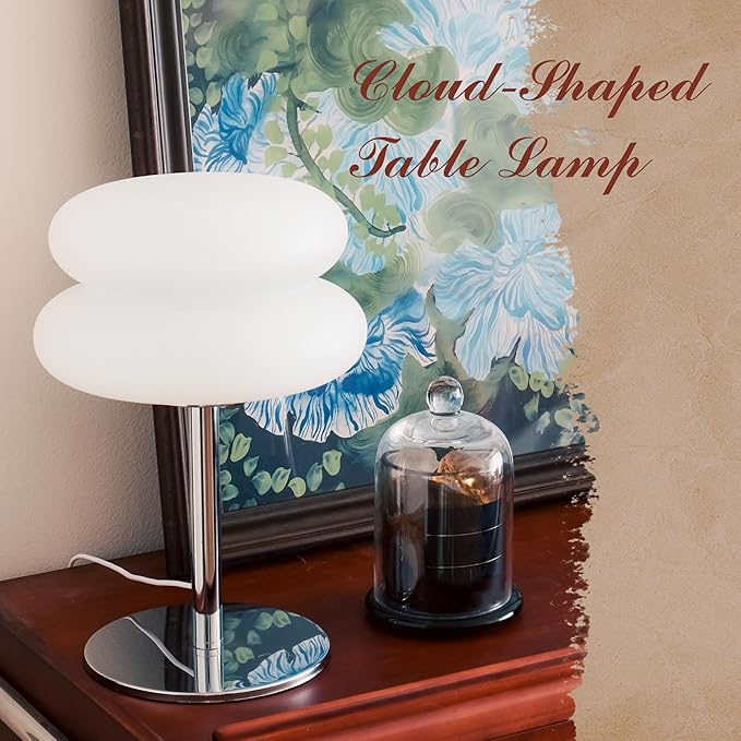 White Mushroom Lamp, Mid Century Modern Lamp - Image 3