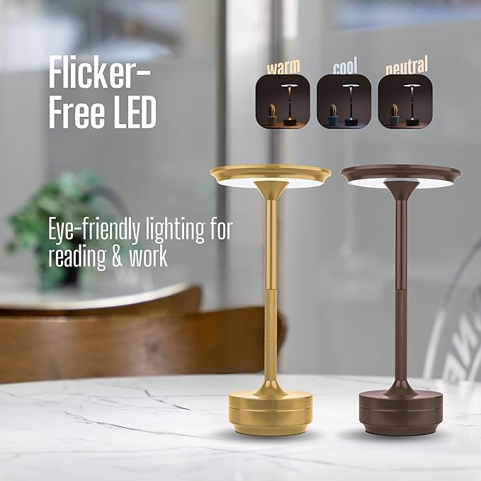 Cordless Rechargeable Touch Lamp 5000mAh Battery, 20+ Hours Use, USB-C Charging - Image 4