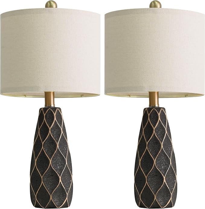 20.75" Small Table Lamps for Living Room Bedroom Lamps Set of 2 Ceramic Modern - Image 9