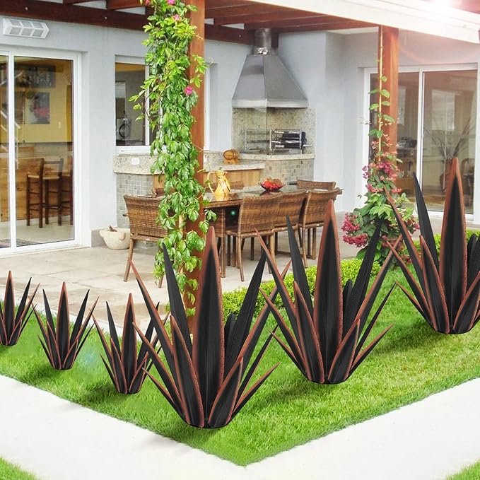 Large Tequila Rustic Sculpture, Rustic Metal Agave Plants - Image 3