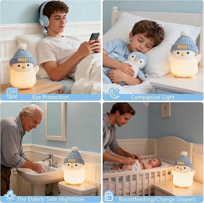 Penguin Night Light for Kids, Adorable Penguin Lamp - Image 5