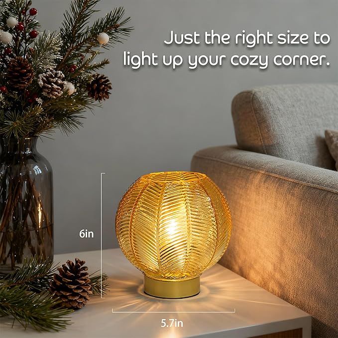 Battery Operated Lamp with Timer, Table Lamp Small Cordless Lamp Battery Powered - Image 4