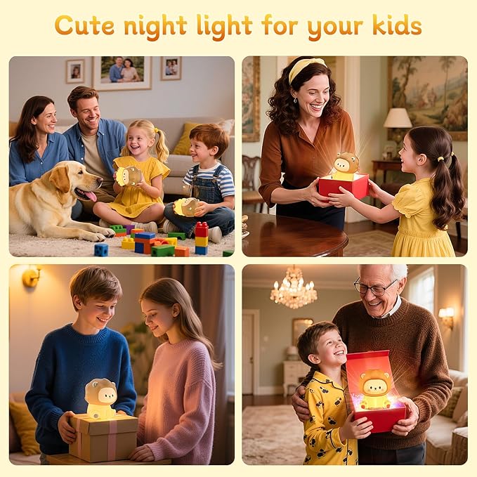 Cute Lion Night Light for Kids, Rechargeable Nursery Lamp - Image 7