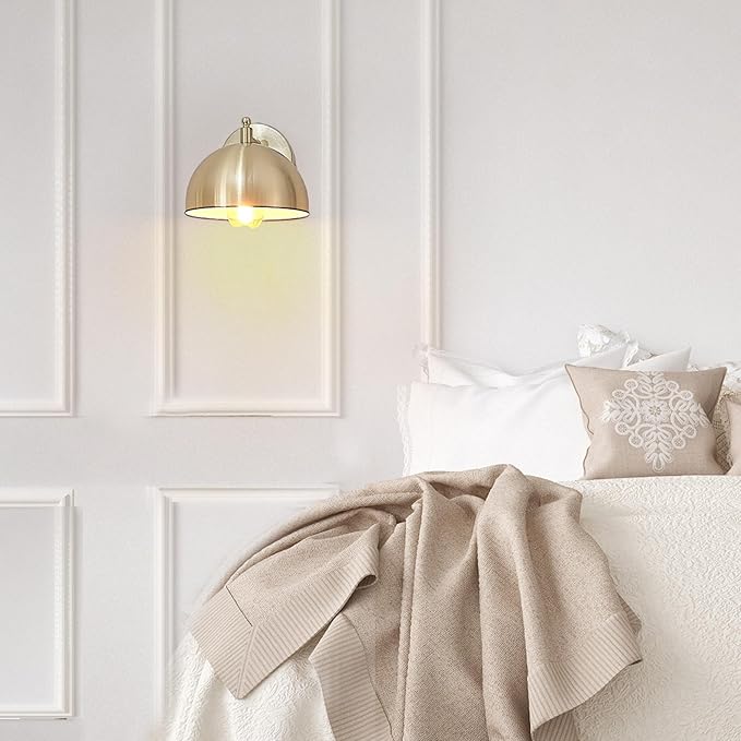 GLOBE Electric 65000048 1-Light Wall Sconce, Brushed Brass, Wall Lights - Image 4